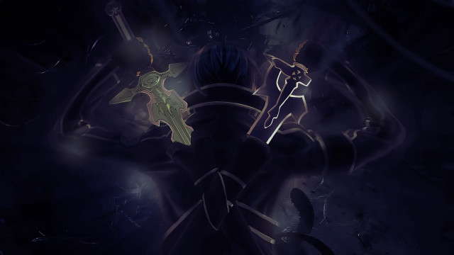 Person sword demon background glowing free wallpaper - medium preview image