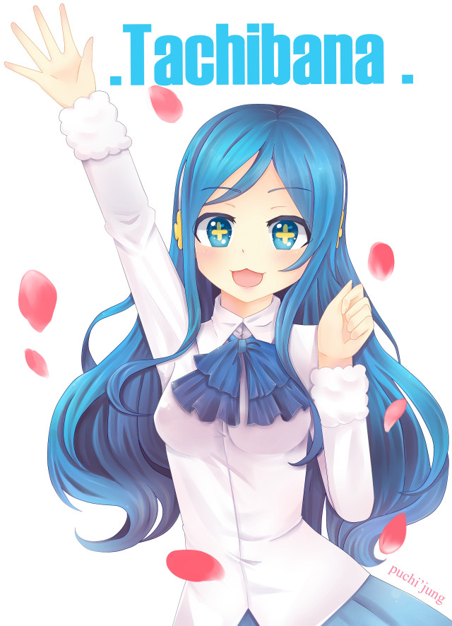 Girl blue hair white shirt #7 free wallpaper - medium preview image