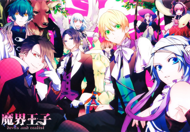 Anime characters group pink background #8 free wallpaper - medium preview image