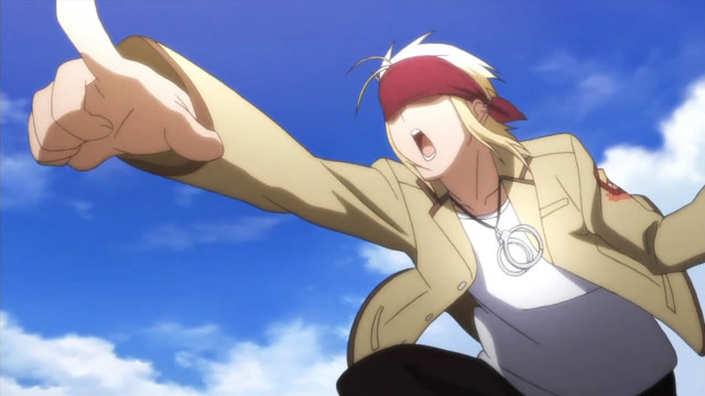 Person hat jacket pointing air free wallpaper - medium preview image
