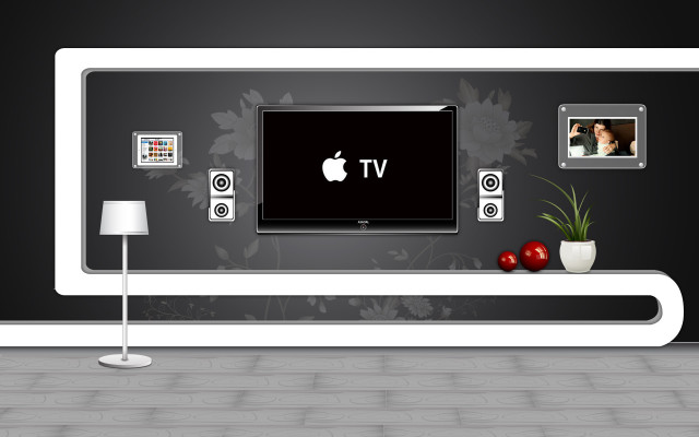Flat screen tv white shelf free wallpaper - medium preview image