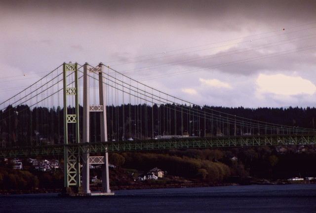 Bridge clock cloudy sky town free wallpaper - medium preview image