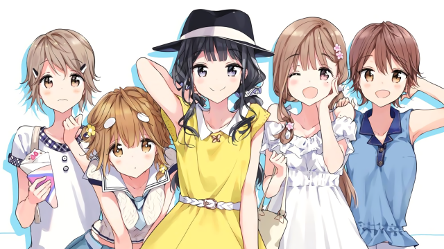 Girls dresses hats posing ai free wallpaper - medium preview image