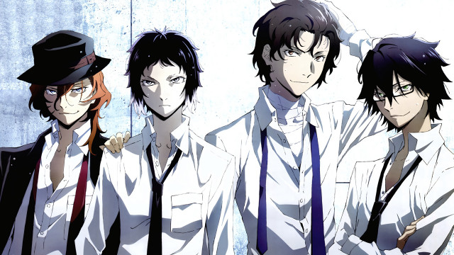 Men ties hats group standing free wallpaper - medium preview image