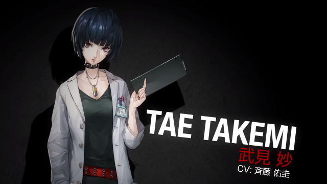 Woman holding tablet pointing dark free wallpaper - medium preview image