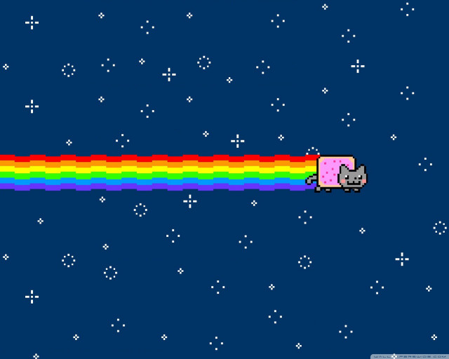Cat rainbow game screen bottom free wallpaper - medium preview image