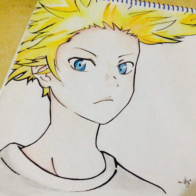 Boy yellow hair blue eyes free wallpaper - medium preview image