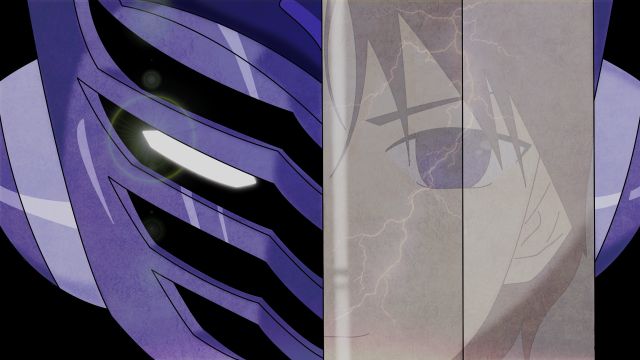 Purple black anime eyeball center free wallpaper - medium preview image