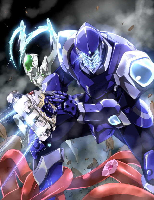 Robot gun red white background free wallpaper - medium preview image