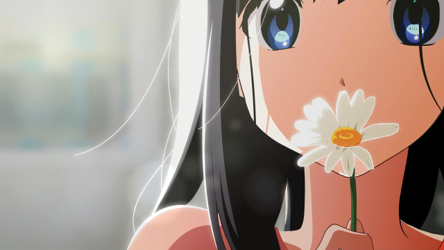 Girl flower hand blurry background free wallpaper - medium preview image