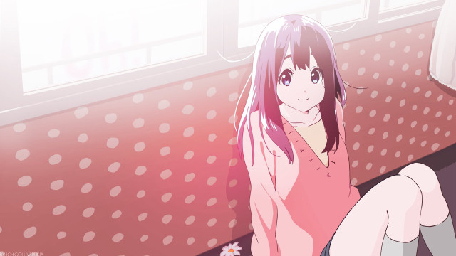 Woman bench room window pink free wallpaper - medium preview image
