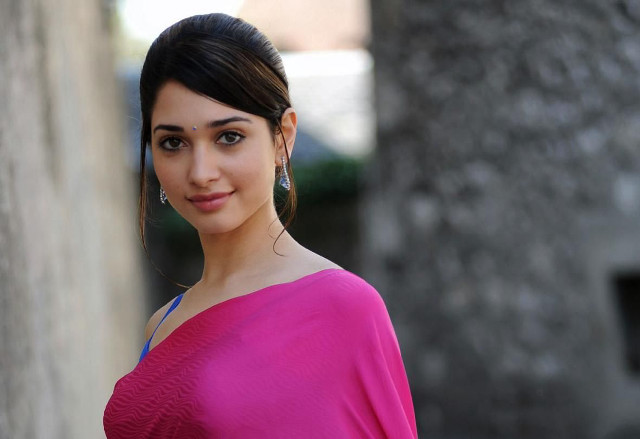 Woman pinktop tree building ella free wallpaper - medium preview image