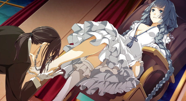 Man woman white dress chair free wallpaper - medium preview image