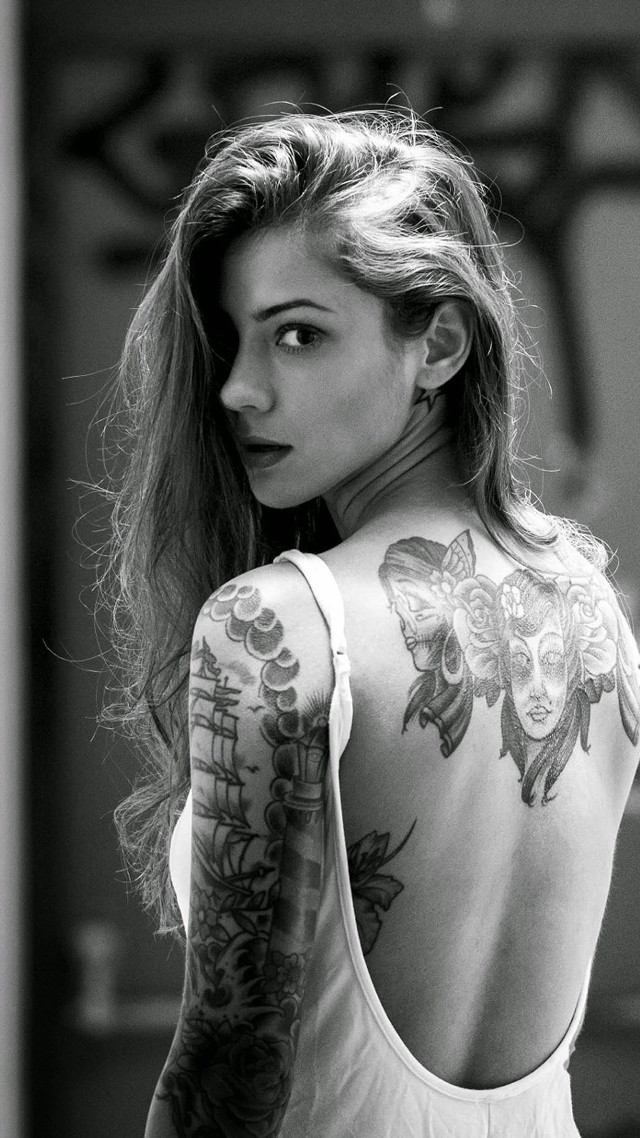 Woman tattoo back arm shoulder free wallpaper - medium preview image