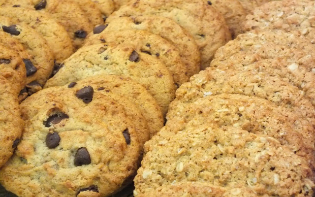 Cookies tray closeup table milk free wallpaper - medium preview image