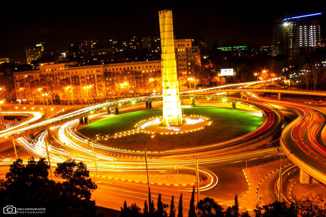 City night clock tower street free wallpaper - medium preview image