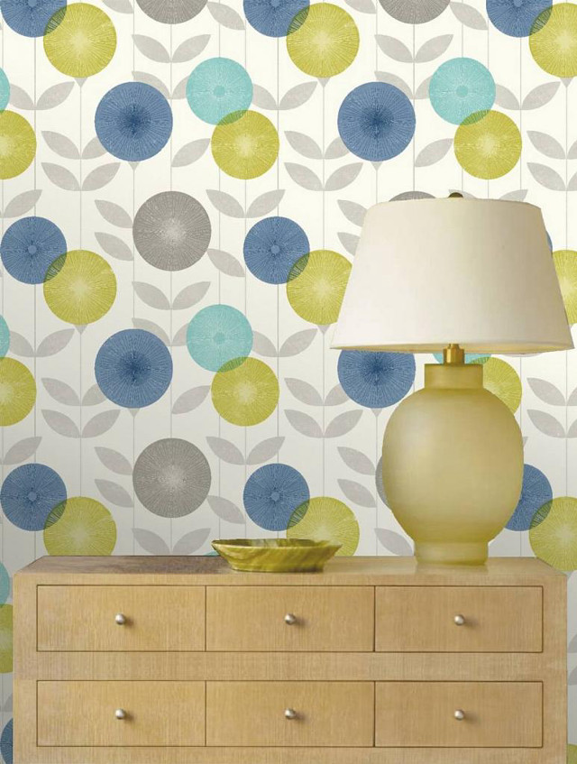 Lamp dresser wallpaper flower pattern free wallpaper - medium preview image