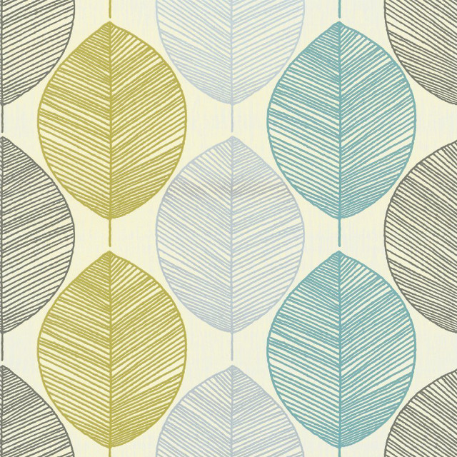 Leaves pattern blue yellow background free wallpaper - medium preview image