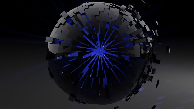 Large blue light centerpiece black free wallpaper - medium preview image