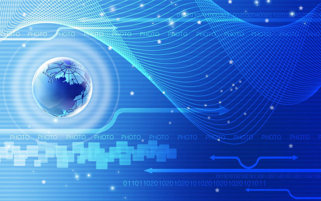 Blue globe information lines background free wallpaper - medium preview image