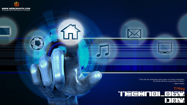 Hand touching button icons house free wallpaper - medium preview image