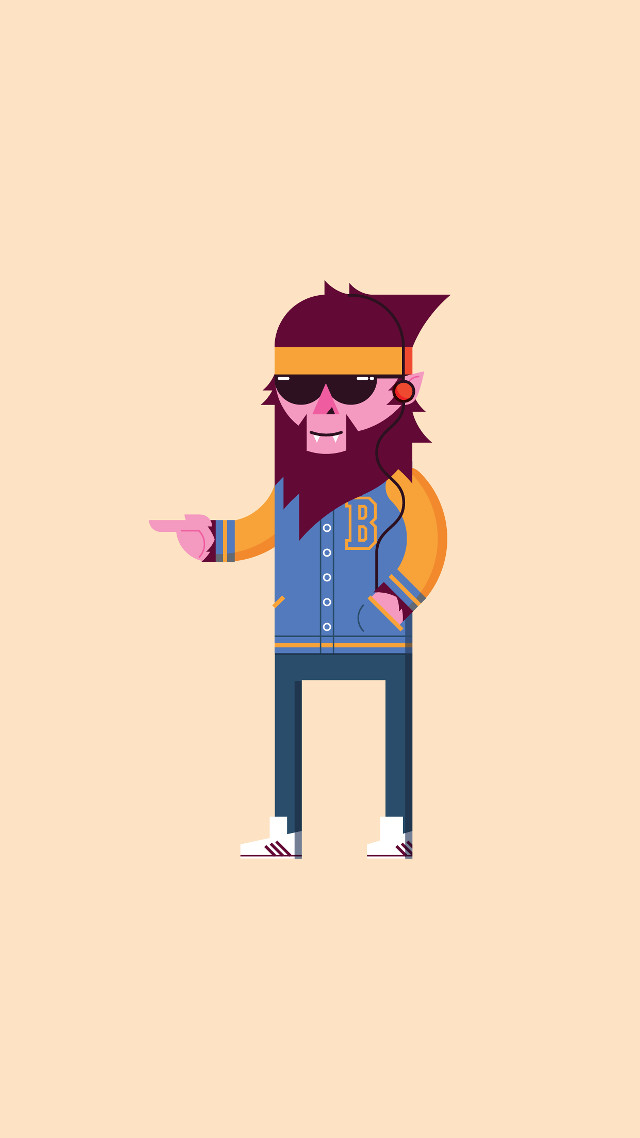 Man beard glasses pointing yellow free wallpaper - medium preview image