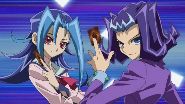 Anime characters blue background heart free wallpaper - medium preview image