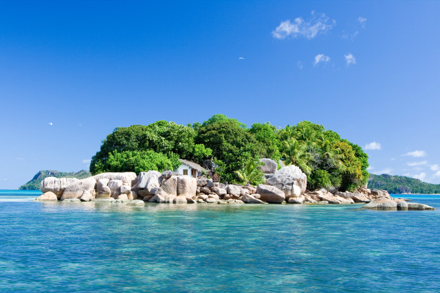 Small island rocks water trees free wallpaper - medium preview image