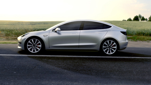 Silver car parked road grass free wallpaper - medium preview image