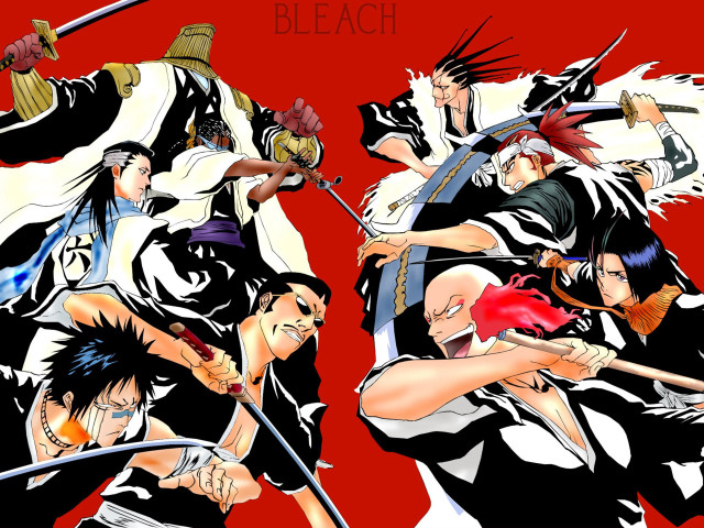 Anime characters swords group action #6 free wallpaper - medium preview image