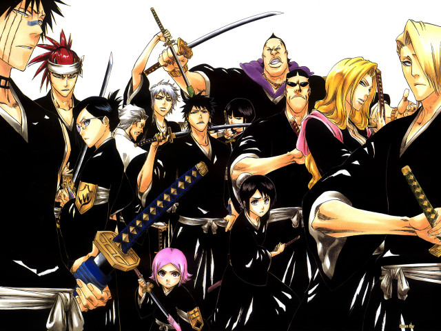 Anime characters swords group action #7 free wallpaper - medium preview image