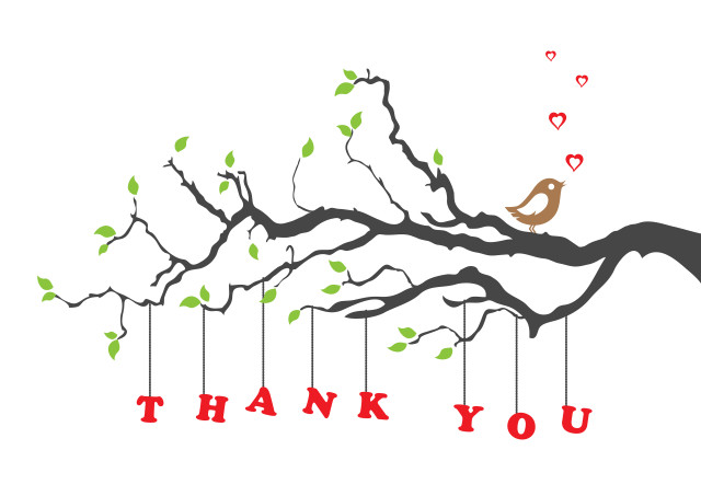 Thank you card tree branch free wallpaper - medium preview image