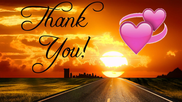 Sunset heart thankyou orange sky free wallpaper - medium preview image