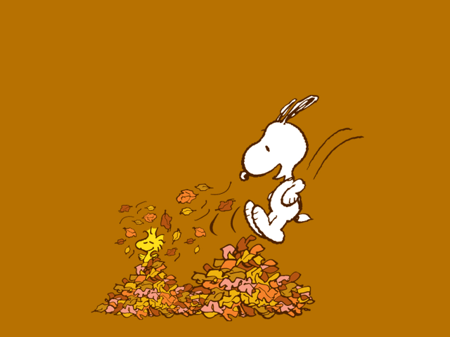 Cartoon character throwing leaves dog free wallpaper - medium preview image
