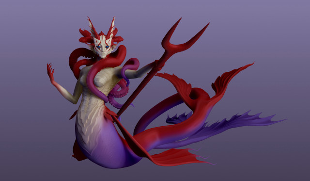 Cartoon character red purple hair free wallpaper - medium preview image
