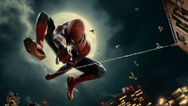Spider man jumping bat city free wallpaper - medium preview image