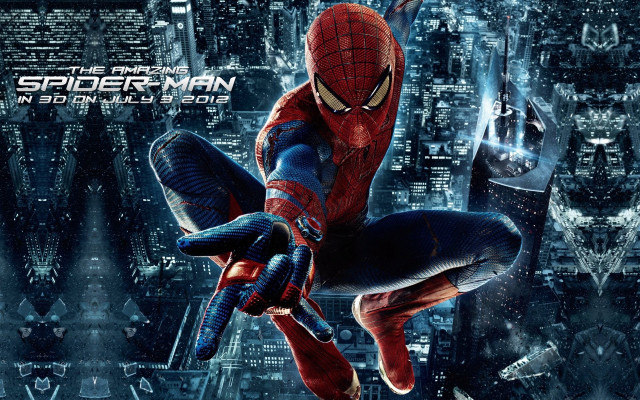 Spider man flying city skyline #4 free wallpaper - medium preview image