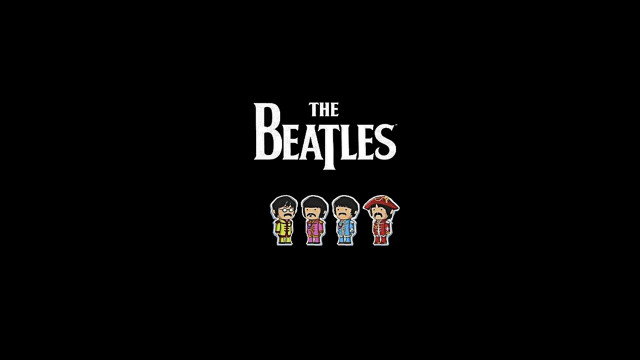 Beatles logo black background four free wallpaper - medium preview image