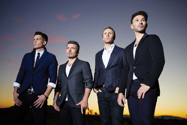 Men sunset sky group suit free wallpaper - medium preview image
