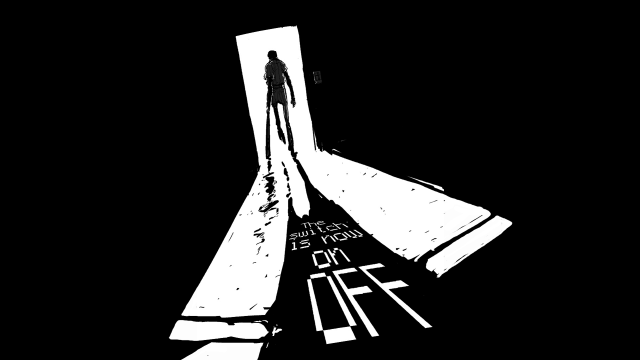 Person standing middle room black free wallpaper - medium preview image