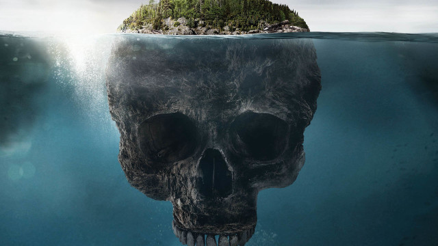 Skull floating water island head free wallpaper - medium preview image