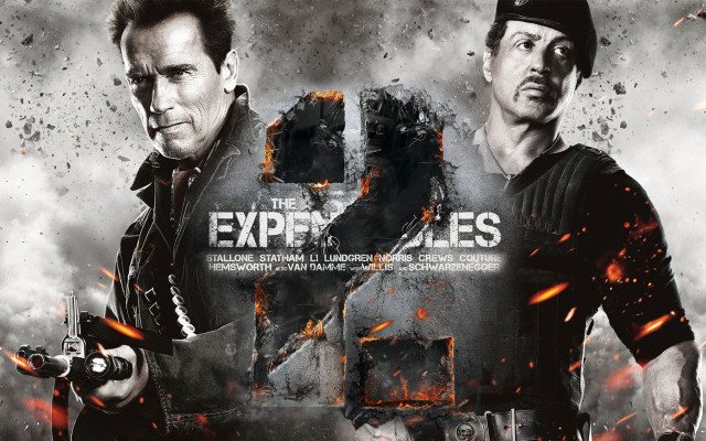 Two men holding guns expen2 free wallpaper - medium preview image
