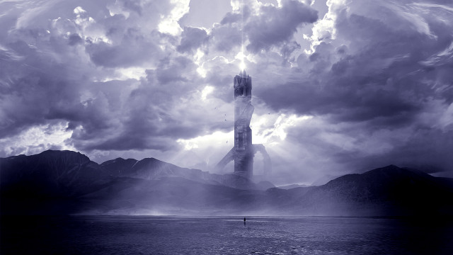 Tall tower lake cloudy sky free wallpaper - medium preview image