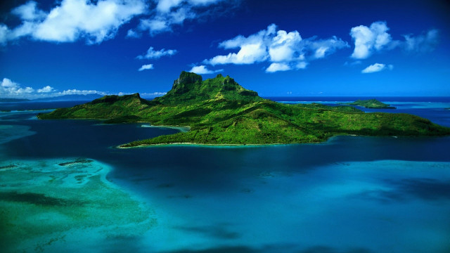Small island water clouds blue #3 free wallpaper - medium preview image