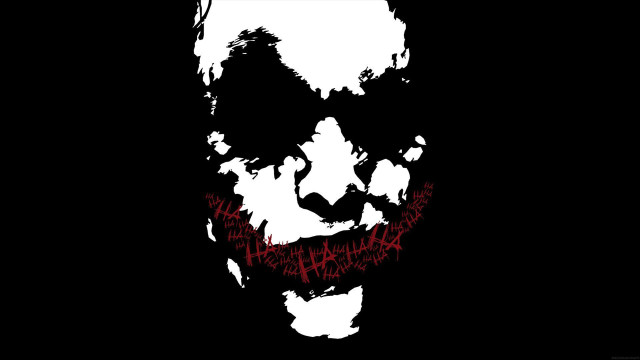 Joker face red writing black free wallpaper - medium preview image