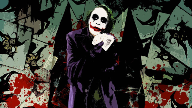 Joker costume man card knife free wallpaper - medium preview image