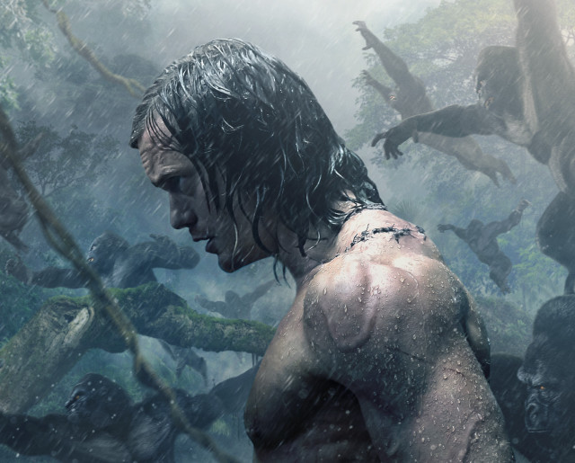 Man dinosaurs rainforest primativism matte free wallpaper - medium preview image