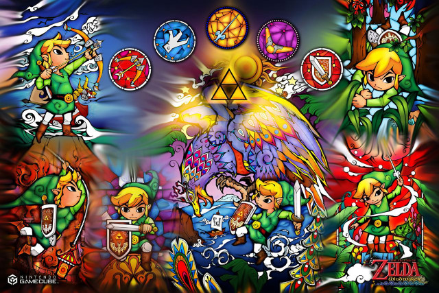 Zelda characters cartoon colorful background free wallpaper - medium preview image