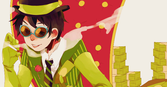 Man green suit hat glasses free wallpaper - medium preview image