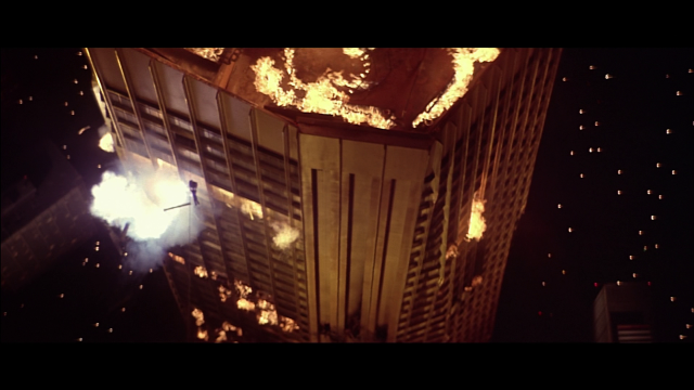 Fire burning tall building clock free wallpaper - medium preview image